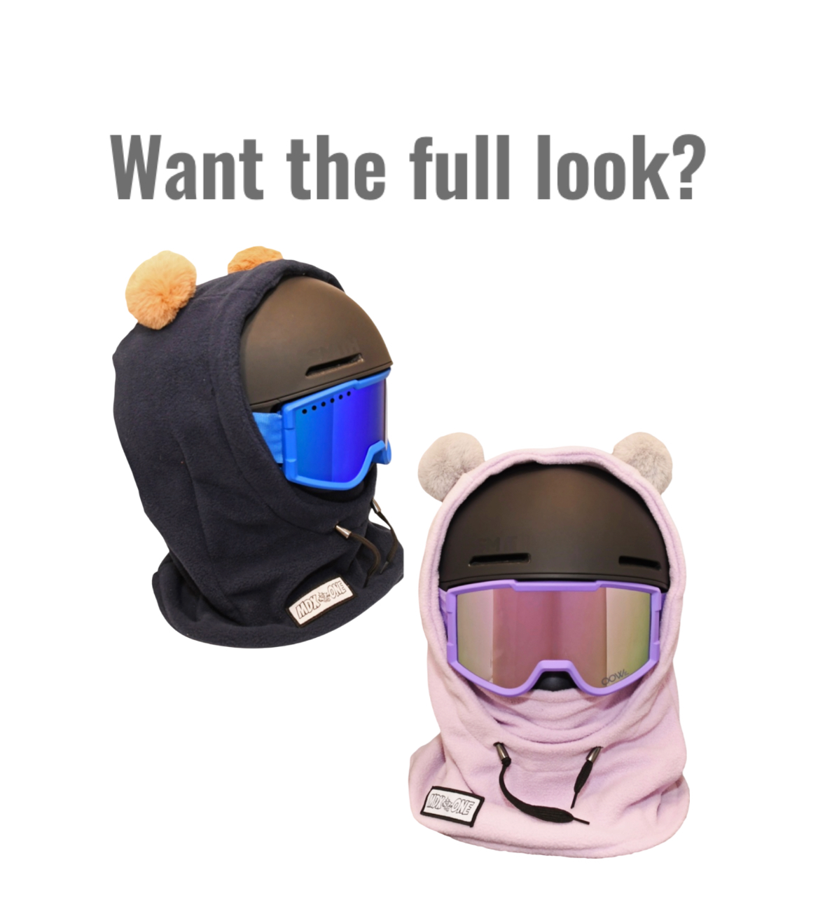 Want the full look? Balaclava + PomPoms