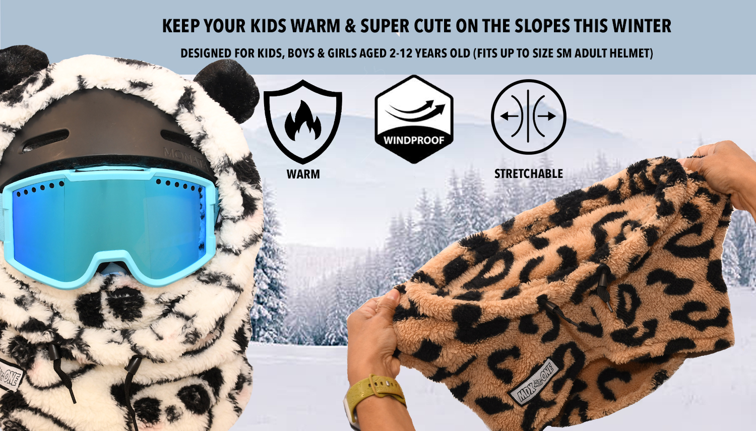 Panorama of the foggy winter landscape in the mountains