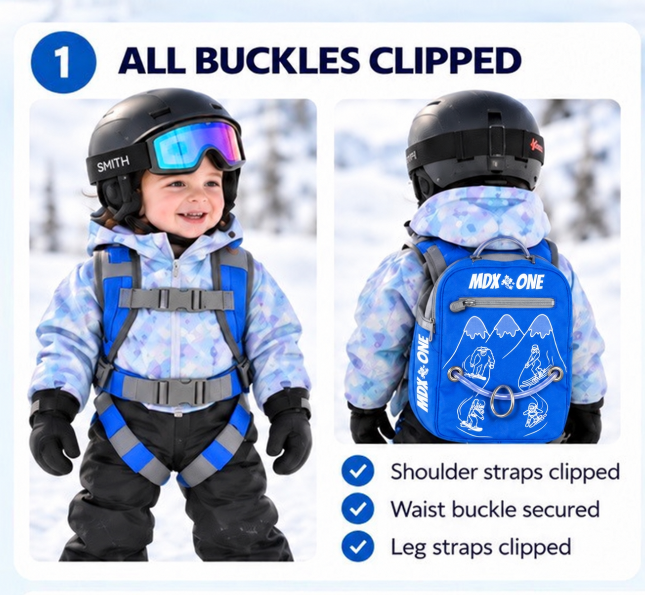 Safety step 1: All Buckles Clipped — Winter Safety Check