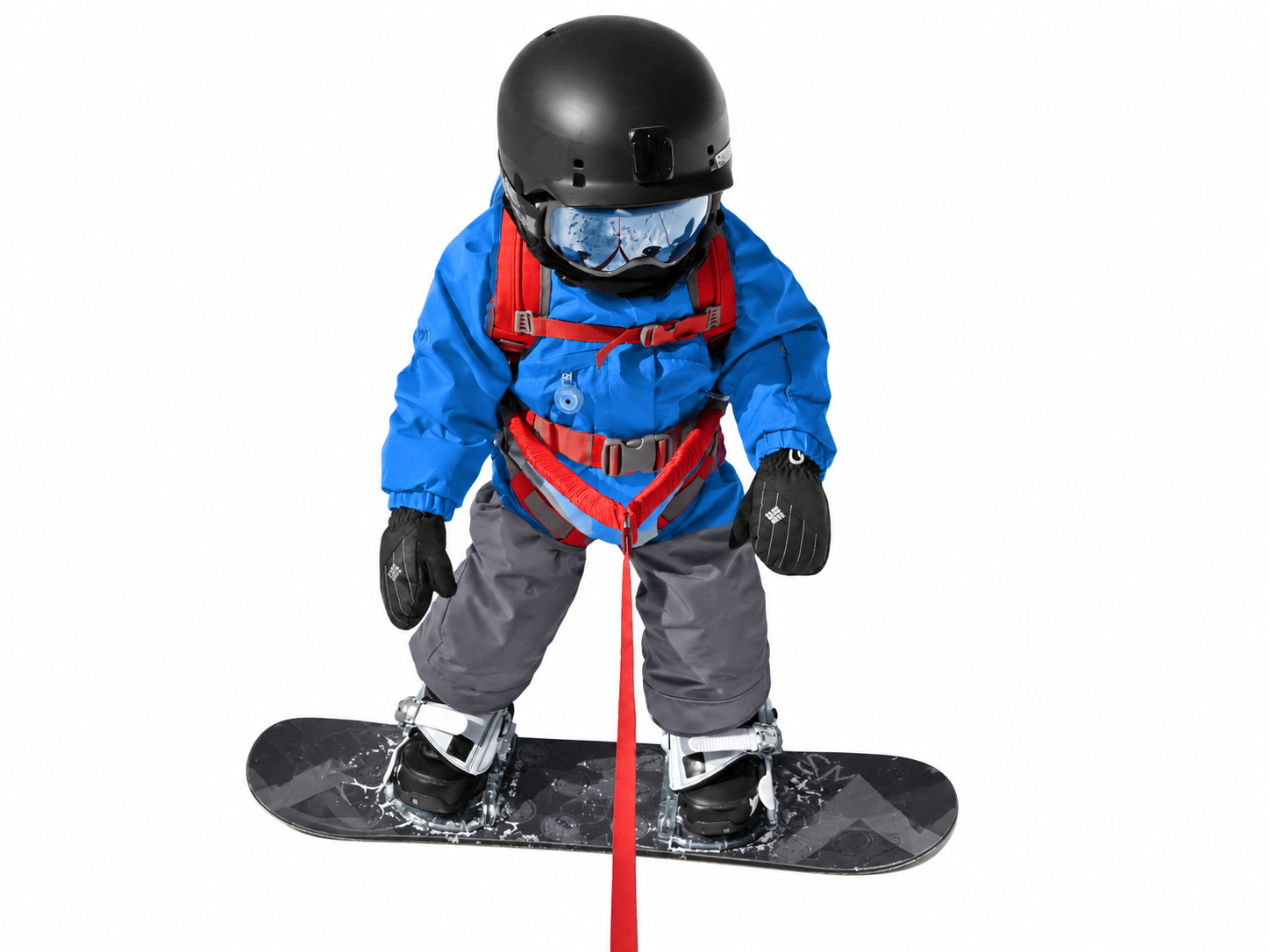 Front view of the Y connection with one bungee on each side of the hips