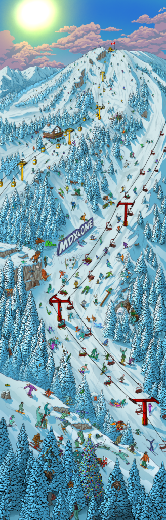 Detail of the original Yeti Mountain artwork